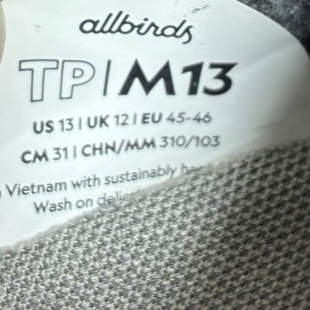ALLBIRDS Tree Piper Mens Sz 13